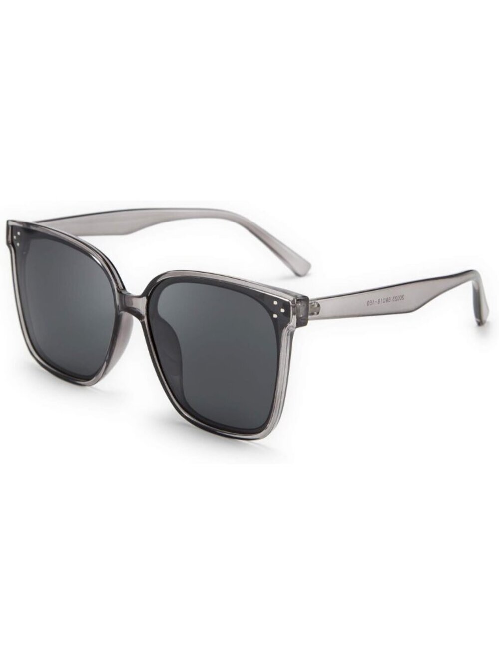 Women's Grey Retro Square Oversized Polarized Sunglasses Minimalist Style B2600